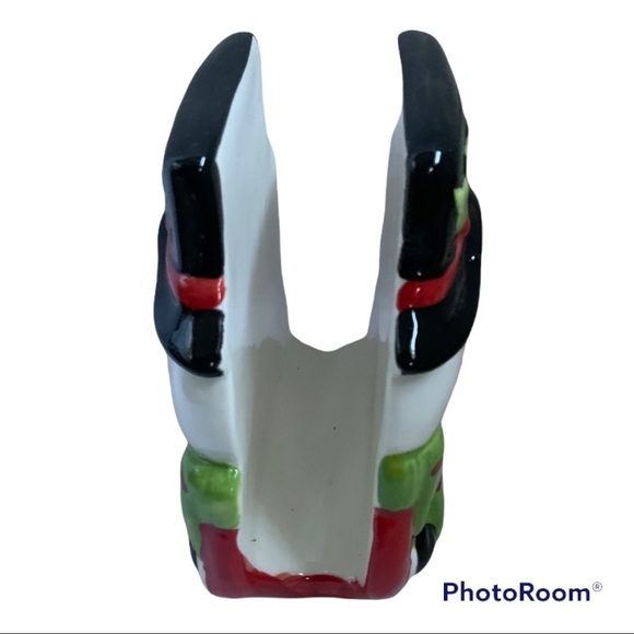 Snowman Ceramic Hand Painted Soap Lotion Dispenser Napkin Letter Holder Set - Picture 7 of 13